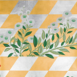 Обои ручная роспись Tiled Meadow Original colourway on Egyptian Gold gilded paper варинант исполнения - 2 | Loft Concept в Липецке