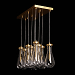 Люстра с 9-ю прозрачными стеклянными плафонами в форме капли Lucid Rain  варинант исполнения - 9 | Loft Concept в Липецке