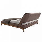 Кровать двуспальная с изголовьем из экокожи шоколадно-коричневого цвета Modern Look варинант исполнения - 3 | Loft Concept в Липецке