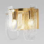 Бра с металлическим основанием золотого цвета и хрустальными подвесками Textured Glass варинант исполнения - 4 | Loft Concept в Липецке