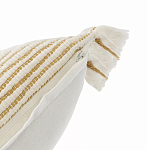 Чехол на подушку горчичного цвета с бахромой и объемным узором Ethnic mix варинант исполнения - 3 | Loft Concept в Липецке