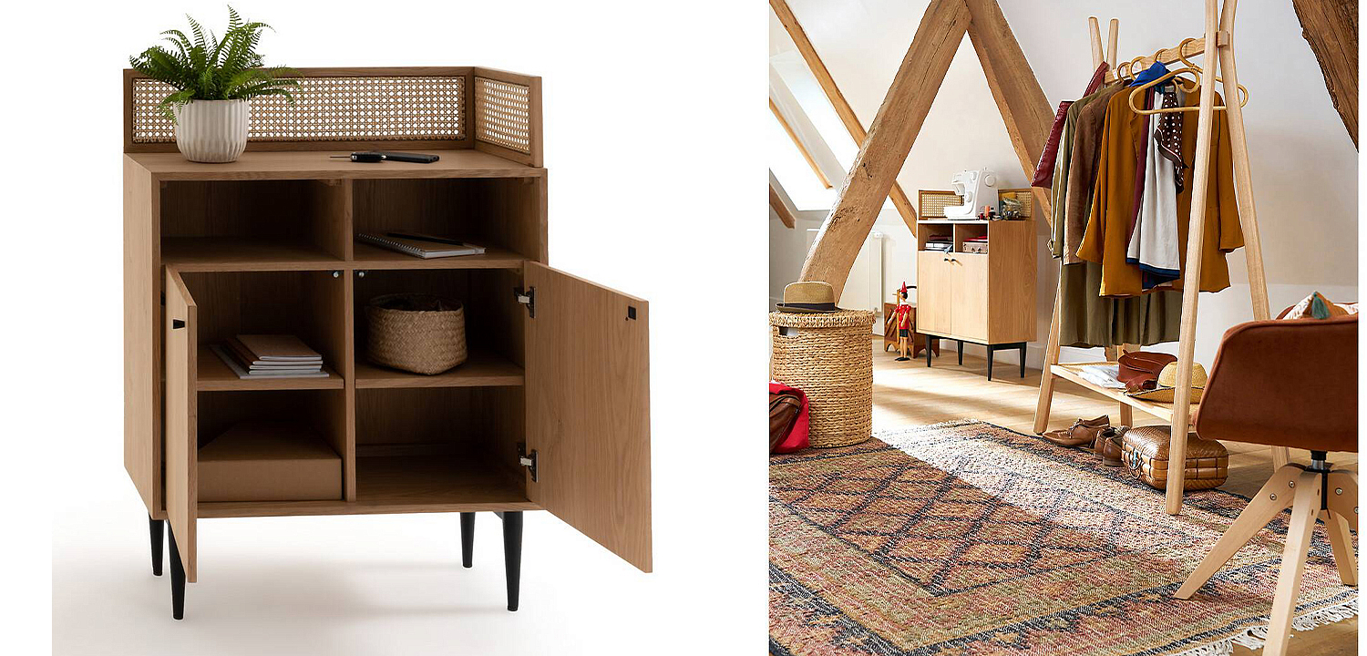 Комод из дуба и ротанга Agnar Wicker Chest of drawers Комод из дуба и ротанга Agnar Wicker Chest of drawers - Loft-Concept в Липецке