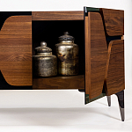 ТВ-тумба с узором из шпона на фасаде Sahara варинант исполнения - 3 | Loft Concept в Липецке