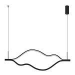 Подвесной светильник волнообразный изогнутый черного цвета 4000К Spiral Lighting варинант исполнения - 3 | Loft Concept в Липецке