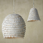 Подвесной светильник белый металлический в форме купола White Natural Lines варинант исполнения - 3 | Loft Concept в Липецке