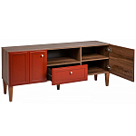 ТВ-тумба красная из массива бука с 2-мя дверками и ящиком Wenge Light варинант исполнения - 4 | Loft Concept в Липецке