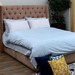 Постельное белье голубого цвета из перкаля с принтом 200х220 см Aurora Allure варинант исполнения - 5 | Loft Concept в Липецке