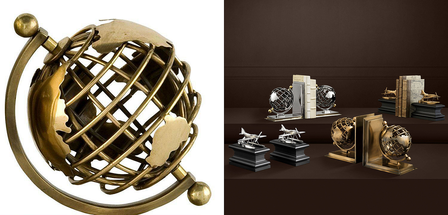 Держатель для книг Eichholtz Bookend Globe set of 2 Держатель для книг Eichholtz Bookend Globe set of 2 - Loft-Concept в Липецке