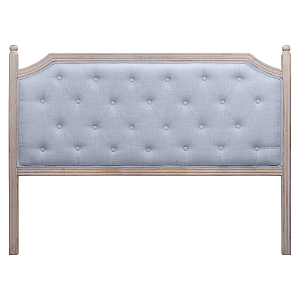 Изголовье кровати серое с мягкой обивкой из рогожки Emma Headboard