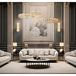 Люстра из 3-х колец с текстурной огранкой Reflection of Reality варинант исполнения - 3 | Loft Concept в Липецке