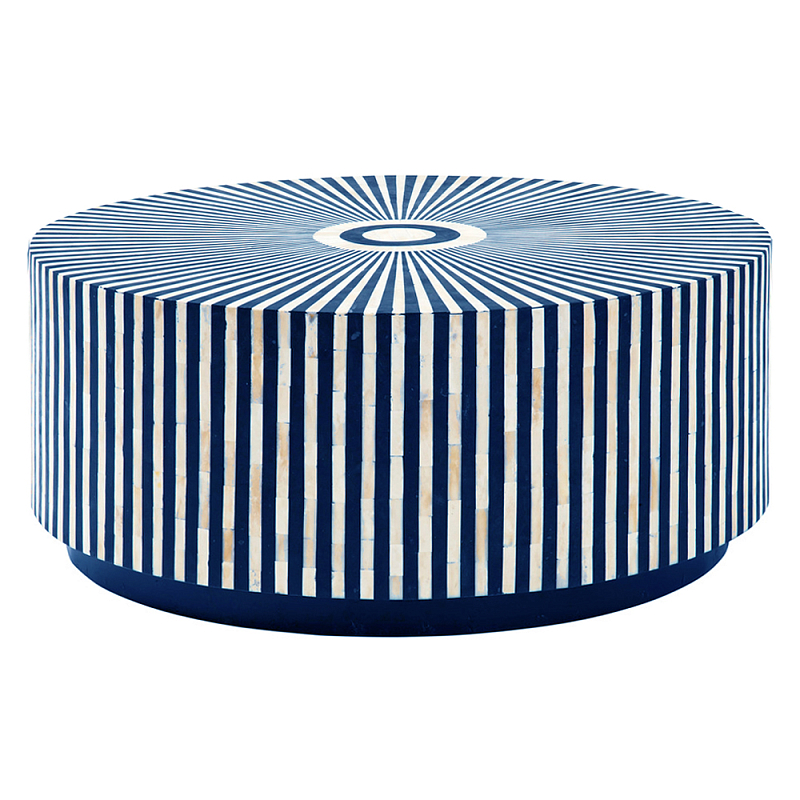 Стол журнальный Mandika Bone Inlay Coffee Table blue Синий Голубой в Липецке | Loft Concept 