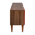 ТВ-тумба красная из массива бука с 2-мя дверками и ящиком Wenge Light варинант исполнения - 3 | Loft Concept в Липецке