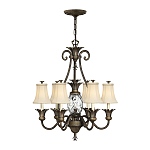 Люстра с 7-ю кремовыми текстильными абажурами Hinkley варинант исполнения - 7 | Loft Concept в Липецке