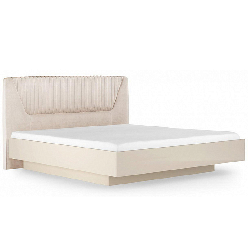 Кровать двуспальная с подъёмным основанием Satin Furniture Бежево-серый Кровать двуспальная с подъёмным основанием Satin Furniture Бежево-серый в Липецке | Loft Concept