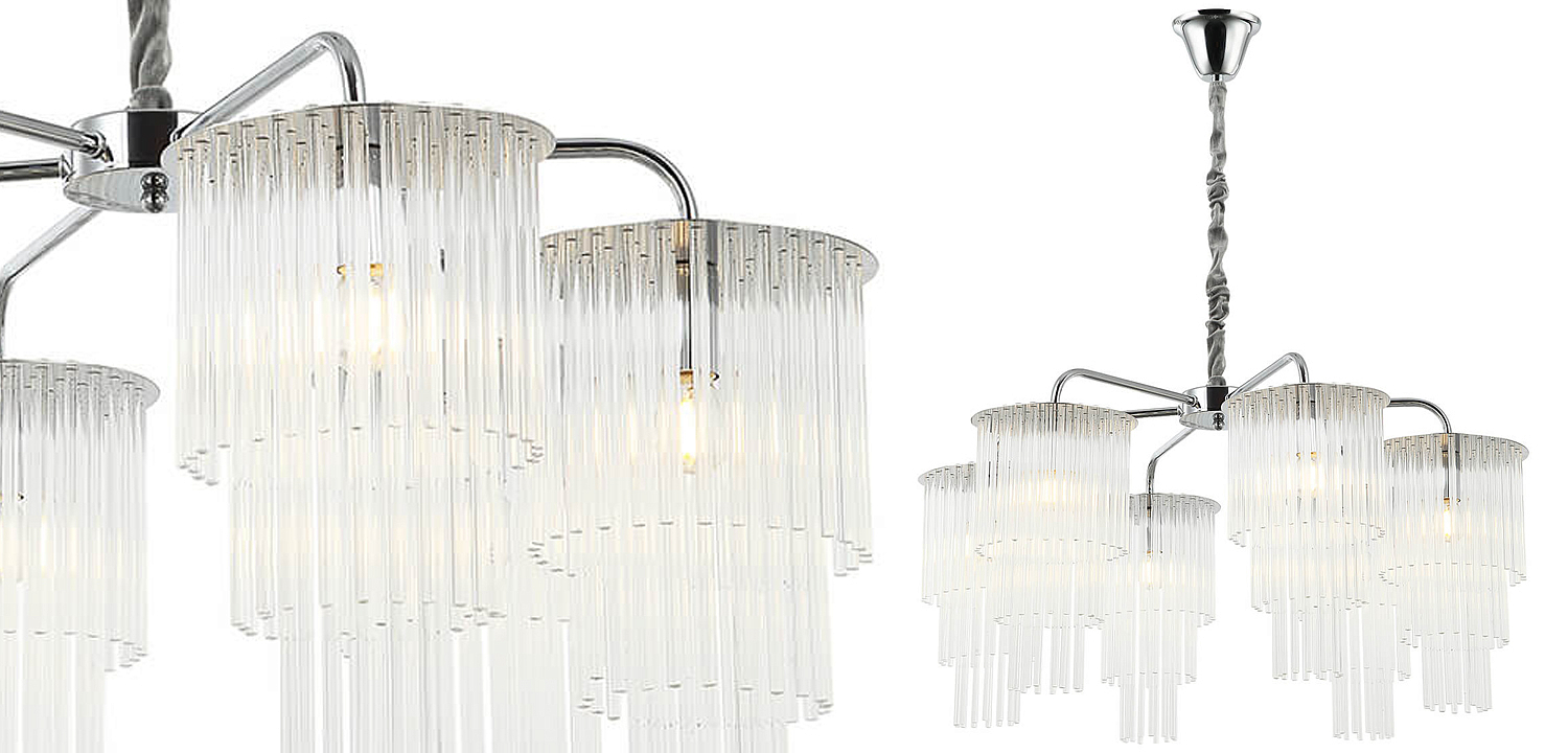 Люстра Harrison Chandelier chrome 6 lamp Люстра Harrison Chandelier chrome 6 lamp - Loft-Concept в Липецке