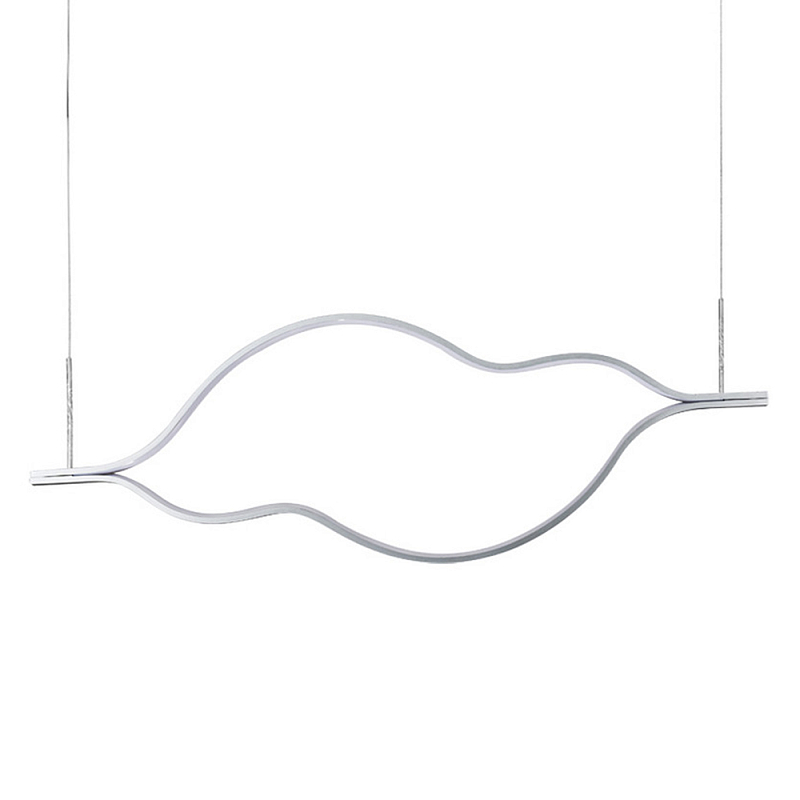 Подвесной светильник волнообразный изогнутый на двух тросах 123 см Spiral Lighting Черный Серебряный Подвесной светильник волнообразный изогнутый на двух тросах 123 см Spiral Lighting Черный Серебряный в Липецке | Loft Concept