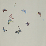 Обои ручная роспись Butterflies Icarus on Rose Shadow metallic silk варинант исполнения - 2 | Loft Concept в Липецке