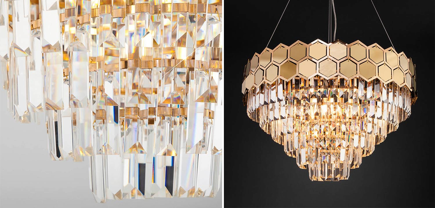 Люстра Hanging Hexagon Moira Chandelier gold Люстра Hanging Hexagon Moira Chandelier gold - Loft-Concept в Липецке