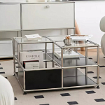 Дизайнерский журнальный стол квадратный с полками Akydy варинант исполнения - 2 | Loft Concept в Липецке