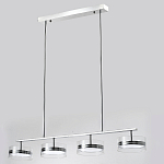 Люстра светодиодная с 4-мя круглыми прозрачными плафонами цилиндрической формы из акрила и стекла с пультом для регулировки света Glass Lamp Chromium варинант исполнения - 4 | Loft Concept в Липецке