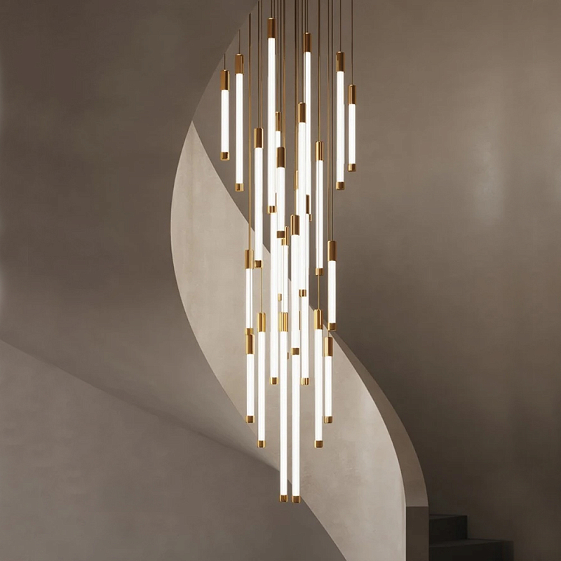 Люстра в современном стиле с 30-ю каскадными светодиодными лампами Golden LED Rain Золотой Белый Люстра в современном стиле с 30-ю каскадными светодиодными лампами Golden LED Rain Золотой Белый в Липецке | Loft Concept