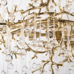 Подвесная люстра в виде ветвей деревьев золотого цвета с прозрачными подвесками-каплями 10 и 14 ламп Droplet Chandelier варинант исполнения - 5 | Loft Concept в Липецке