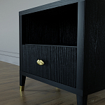 Прикроватная тумбочка с полкой Elsa Dreams Black варинант исполнения - 3 | Loft Concept в Липецке