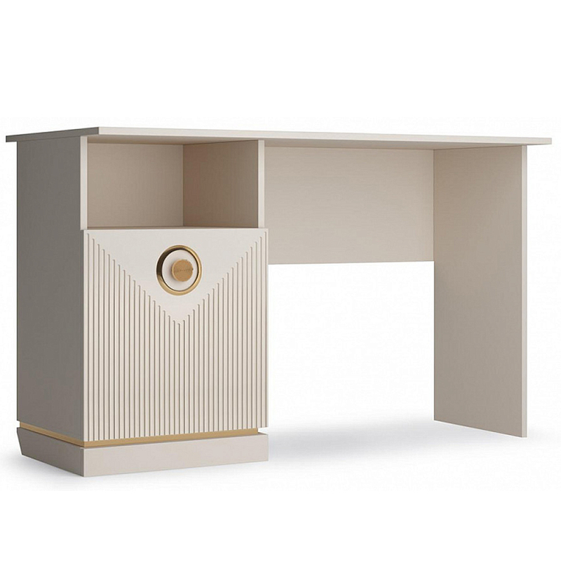 Стол письменный с ящиком и нишей для хранения Satin Furniture Бежево-серый Стол письменный с ящиком и нишей для хранения Satin Furniture Бежево-серый в Липецке | Loft Concept