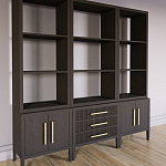 Модульный стеллаж Primo из трех составных элементов Темный орех варинант исполнения - 3 | Loft Concept в Липецке