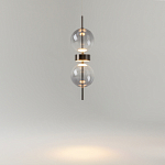 Подвесной светильник с плафоном из стекла с зеркальным градиентом Double Moon варинант исполнения - 6 | Loft Concept в Липецке