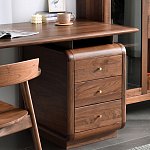 Стол рабочий округлой формы с 3-мя ящиками  Working Moonnut Table варинант исполнения - 7 | Loft Concept в Липецке