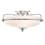 Потолочный светильник со стеклянным плафоном на изогнутых кронштейнах Quoizel  варинант исполнения - 7 | Loft Concept в Липецке