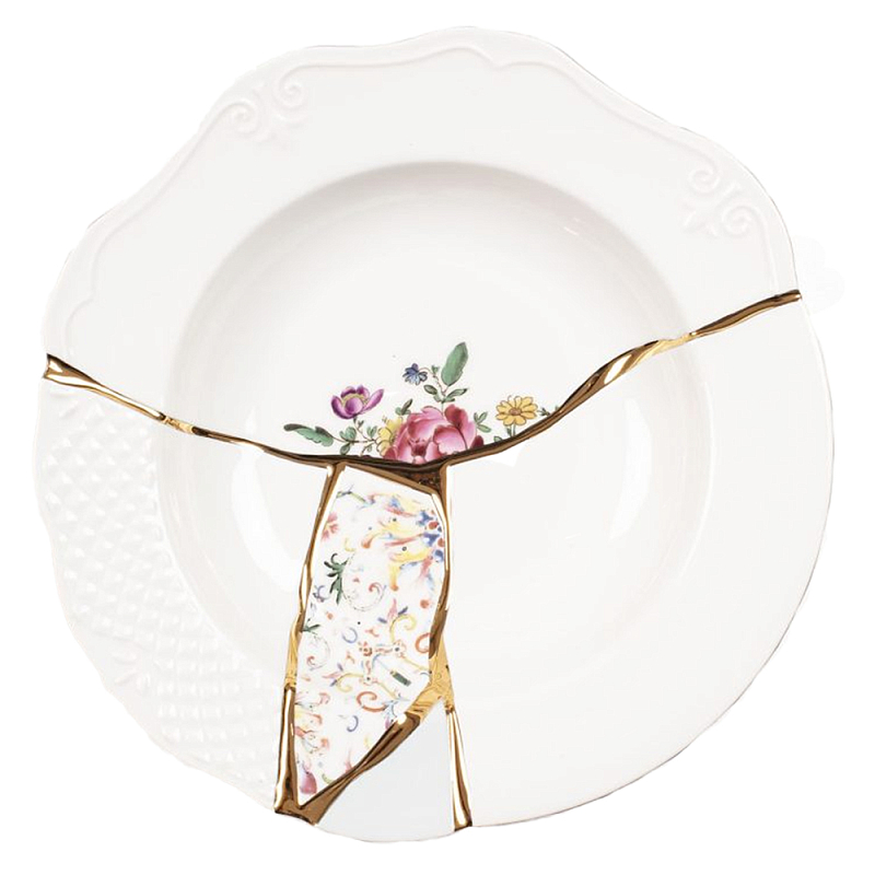 Тарелка глубокая Seletti Kintsugi 2 Белый Золотой Мульти Тарелка глубокая Seletti Kintsugi 2 Белый Золотой Мульти в Липецке | Loft Concept