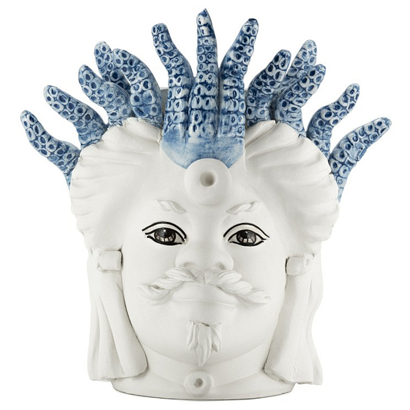 Ваза Vase Moro Man Small White Medusa Light Blue Белый Светло-голубой Ваза Vase Moro Man Small White Medusa Light Blue Белый Светло-голубой в Липецке | Loft Concept
