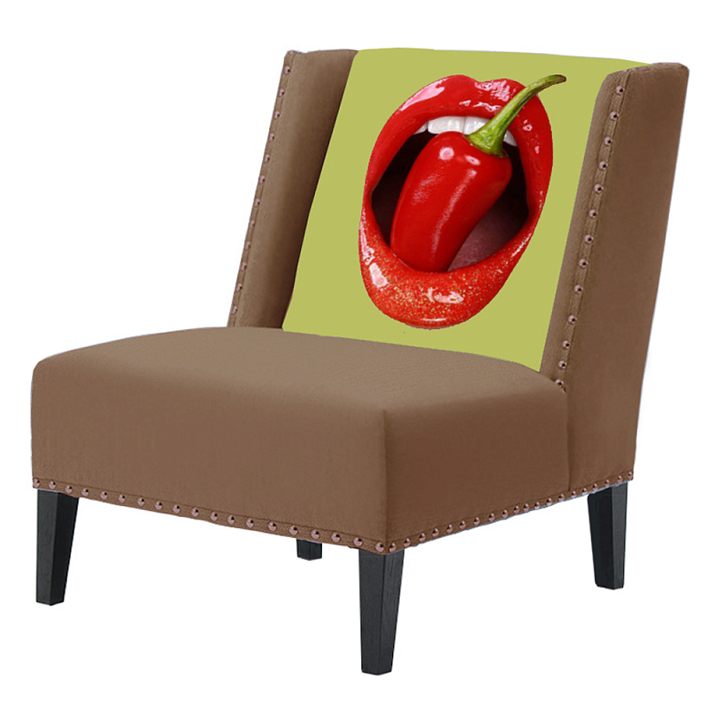FUN Armchair "Chili Pepper" Beige Дизайнерское кресло с цветным принтом Бежевый FUN Armchair "Chili Pepper" Beige Дизайнерское кресло с цветным принтом Бежевый в Липецке | Loft Concept