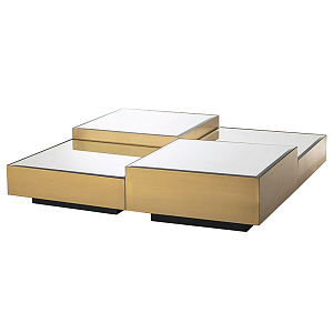 Комплект кофейных столиков Eichholtz Coffee Table Esposito set of 4 Mirror Glass