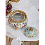 Шкатулка с крышкой из голубого фарфора с риунком птиц и цветов Blue Garden варинант исполнения - 4 | Loft Concept в Липецке