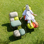 Дизайнерское разноцветное кресло на металлическом каркасе с подставкой для ног Poltronova Plasma Armchair варинант исполнения - 11 | Loft Concept в Липецке