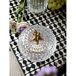 Конфетница прозрачная стеклянная на бронзовых ножках в виде морских коньков с крышкой в виде ракушки Eden Garden варинант исполнения - 4 | Loft Concept в Липецке