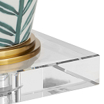 Настольная лампа овальная с тропическим принтом Stylized Aalm Leaves Motif варинант исполнения - 2 | Loft Concept в Липецке