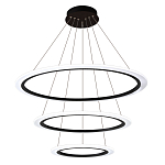 Люстра подвесная светодиодная с тремя черными кольцами и пультом управления Ring Horizontal варинант исполнения - 1 | Loft Concept в Липецке