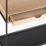 Металлический стеллаж с деревянными полками и ящиками Menzie Metal Wood Rack варинант исполнения - 3 | Loft Concept в Липецке