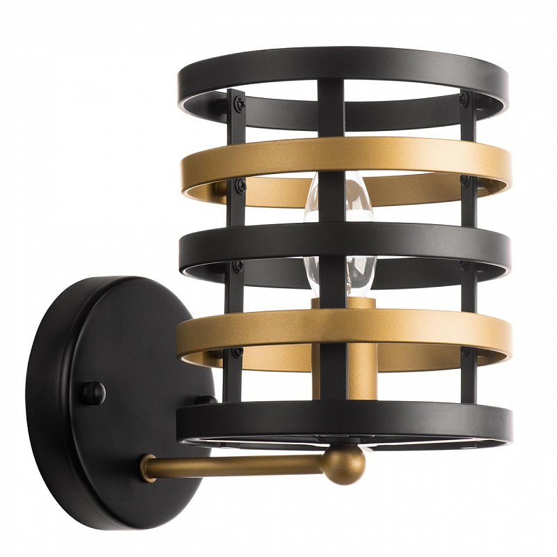 Бра Gold Stripes Sconces Золотой Черный Бра Gold Stripes Sconces Золотой Черный в Липецке | Loft Concept