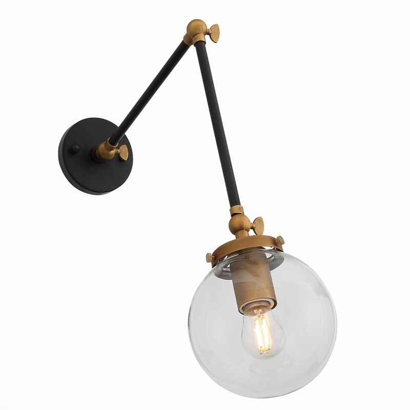 Бра Bistro Globe Clear Glass Bra Gold Long Золотой Бра Bistro Globe Clear Glass Bra Gold Long Золотой в Липецке | Loft Concept