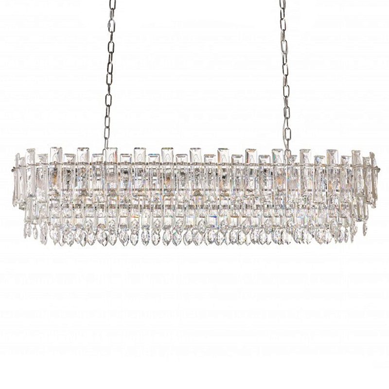 Люстра овальная с хрустальными подвесками Gorgeous Crystal Light Хром Прозрачный Золотой Люстра овальная с хрустальными подвесками Gorgeous Crystal Light Хром Прозрачный Золотой в Липецке | Loft Concept