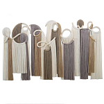 Настенный декор с бахромой белого и бежевого цвета Abstraction I варинант исполнения - 3 | Loft Concept в Липецке