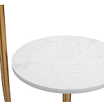 Торшер с мраморным столиком и золотым плафоном Ezio Floor Lamp варинант исполнения - 2 | Loft Concept в Липецке