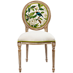 Стул бежевый из натурального бука с изображением птиц и цветов Blooming White Magnolias варинант исполнения - 1 | Loft Concept в Липецке