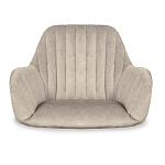 Барный стул со спинкой и подлокотниками на 4-х коричневых деревянных ножках Бежевый Велюр Ava Charm варинант исполнения - 4 | Loft Concept в Липецке