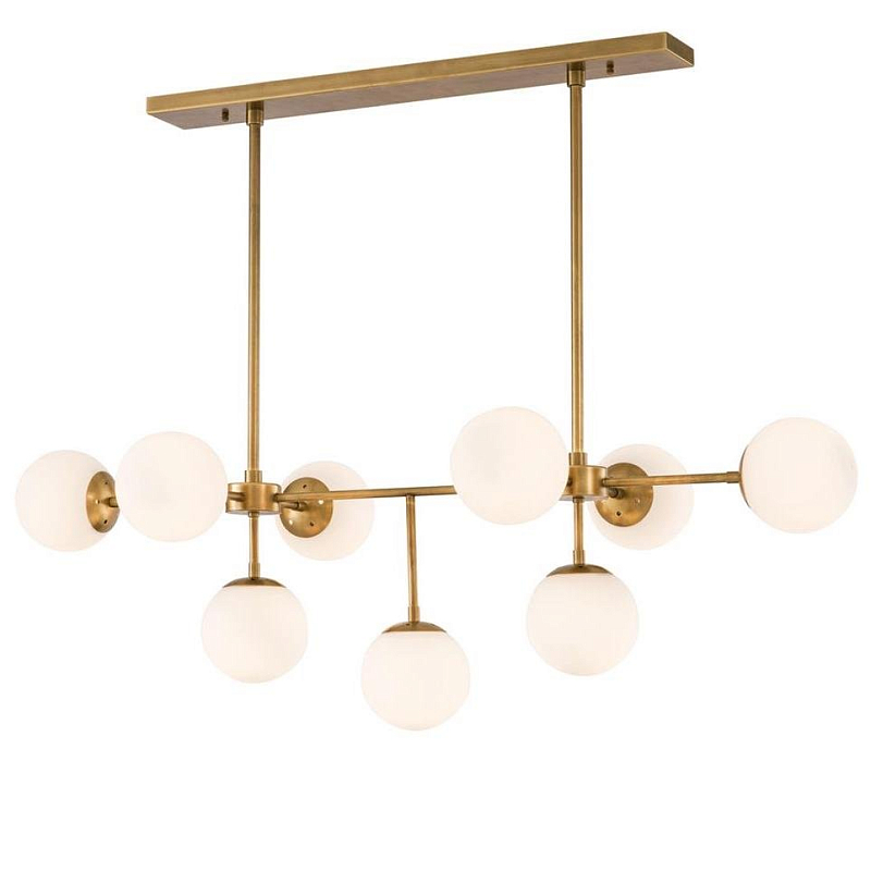 Люстра Chandelier Lux Латунь Античная полированная Белый Люстра Chandelier Lux Латунь Античная полированная Белый в Липецке | Loft Concept